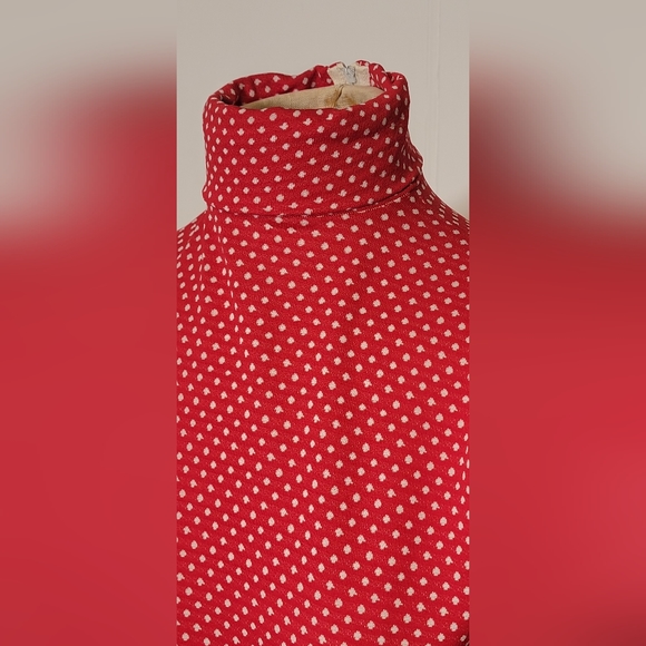 Red and white vintage polka dot bodysuit. - Picture 2 of 6
